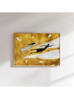 Ninastore Sürrealist Sanat Baskısı: Altın Rüya Manzarası/esrarengiz Figürler (Dijital Indirme)