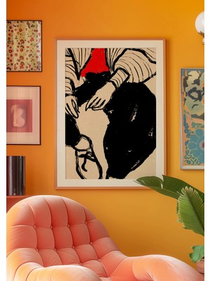 Ninastore Siyah Çizgi Sanatı Baskısı: 70'ler Retro Psychedelic Duvar Dekoru