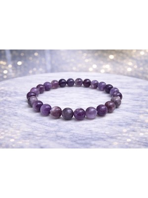 Doğaltaş Ametist Bileklik 8mm