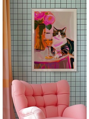 Ninastore Matisse Kedisi Sanat Baskısı: Eklektik Kitsch Oturma Odası Dekorasyonu
