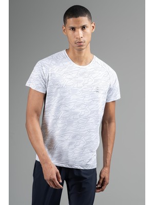 Maraton Regular Erkek Bisiklet Yaka  Ekru T-Shirt