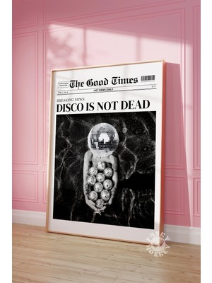 Ninastore Gazete Baskılı "modaya Uygun Disko Ölmedi" Başlıklı Poster/ Disko Topları Temalı Eğlenceli Duvar San