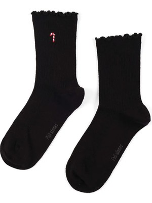 Faik Sönmez Yılbaşı Süsü Nakışlı Soket Çorap S26CRP020