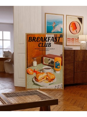Ninastore Breakfast Club Posteri: 70'ler Retro Mutfak Duvar Sanatı (Dijital Indirme)