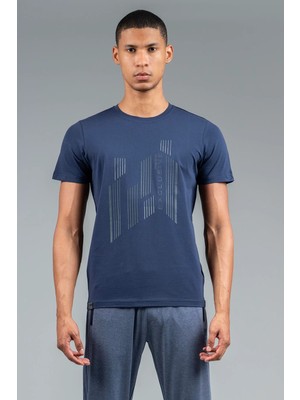 Maraton Regular Erkek Bisiklet Yaka  Açık Laciver T-Shirt