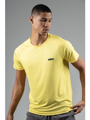 Maraton Regular Erkek Bisiklet Yaka  Sarı T-Shirt