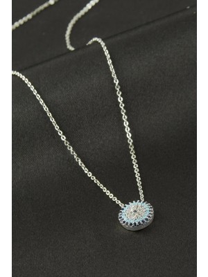 Renklime Nazar Zirkon Taşlı Kolye