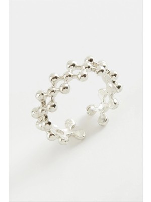 Renklime Zikzak Top Metal Yüzük