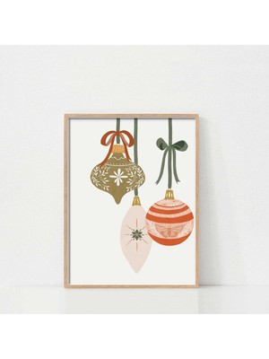 Ninastore Yazdırılabilir Noel Ağacı Süsleri Duvar Sanatı / Vintage Noel Dekorasyonu / Boho Noel Baskıları / No