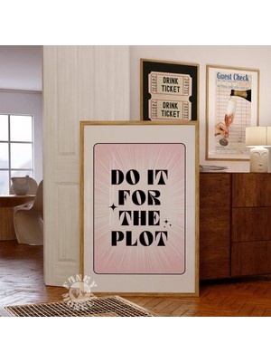 Ninastore Retro Tarzı "do It For The Plot" Baskısı/ Pembe Trendi Baskılı Duvar Sanatı/ 70'ler Apartman Estetiğ