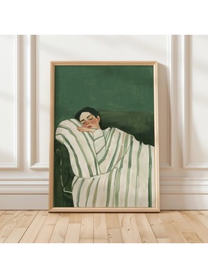 Ninastore Zümrüt Yeşili Soyut Çizgili Kadın Dijital Indirme