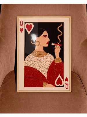 Ninastore Kalpler Kraliçesi Sanat Baskısı: Vintage Kadın Portresi (Dijital Indirme)