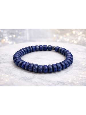 Doğaltaş Lapis Lazuli Bileklik (El Kesimi)