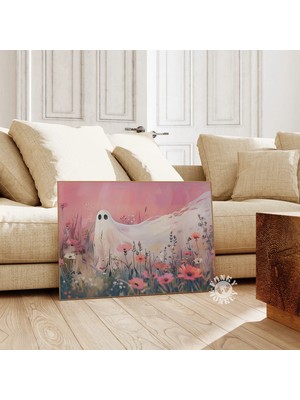 Ninastore Cadılar Bayramı Hayalet Baskısı / Pembe Kız Çocuklarına Özel Cadılar Bayramı / Sevimli Hayalet Duvar