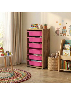 Moniev Kids 6 Sepetli Dolap Çok Amaçlı Dolap Oyuncak Dolabı MNV2601_6