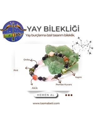 Doğaltaş Yay Burcu Için Özel Doğal Taş Bilekliği