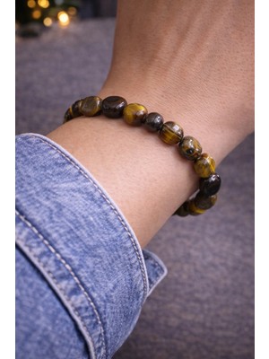 Doğaltaş Kaplan Gözü Amorf Kesim Bileklik