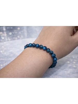 Doğaltaş Mavi Kaplan Gözü Bileklik (Güç& Cesaret) 8mm