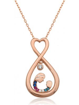 Marsilyan 925 Ayar Gümüş Sonsuz Kalpli Anne Çocuk Kolyesi PT26109177 (72)