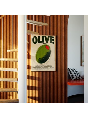 Ninastore Olive Theory Baskısı: Minimalist Zeytin Posteri/ Tv'den Ilham Alan Duvar Sanatı/ Modern Retro Mutfak