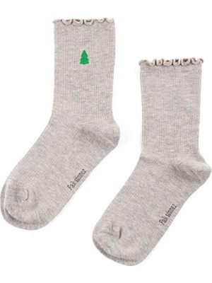 Faik Sönmez Ağaç Nakışlı Soket Çorap S26CRP019