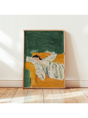 Ninastore Zümrüt Yeşili Minimalist Çizgili Kadın Dijital Indirme