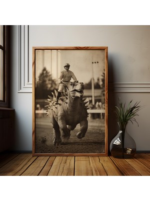 Ninastore Stegosaurus Jokey Posteri: Alternatif Tarih Kentucky Derby Sanatı