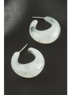 Renklime Oval Plastik Küpe