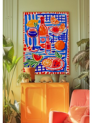 Ninastore 70'ler Retro Yemek Posteri: Psychedelic Mutfak Duvar Sanatı (Dijital Indirme)