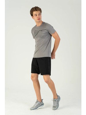 Maraton Regular Erkek Bisiklet Yaka  Gri T-Shirt