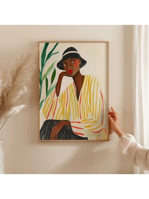 Ninastore Minimalist Kadın Portre Baskısı: Soyut Moda/botanik Sanat (Dijital Indirme)