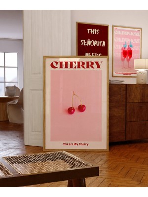 Ninastore Retro Kiraz Posteri: 70'ler Psychedelic Mutfak Duvar Sanatı (Dijital Indirme)