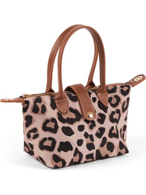 Faik Sönmez Lepoar Desenli Suni Deri Detaylı Küçük Omuz Çantası S26CNT003