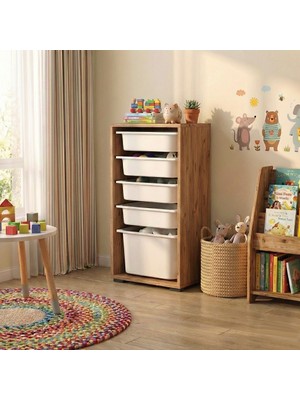 Moniev Kids 5 Sepetli Dolap Çok Amaçlı Dolap Oyuncak Dolabı MNV2601_5