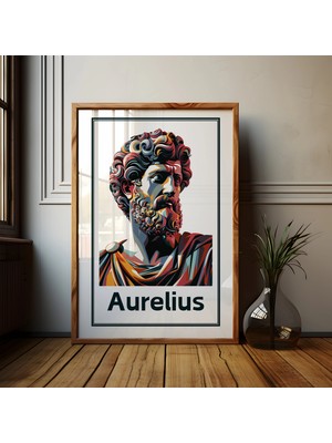Ninastore Renkli Marcus Aurelius Sanat Baskısı: Stoacı Felsefe Posteri