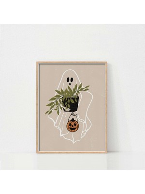 Ninastore Cadılar Bayramı Sanat Baskısı / Bitki Severler Için Cadılar Bayramı Duvar Sanatı / Cadılar Bayramı P