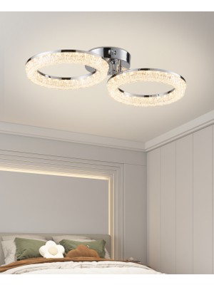 Apliqa Gomez 2'li Krom 3 Renkli Modern  Plafonyer LED Avize