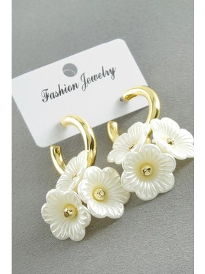 Renklime Çiçek Inci Küpe