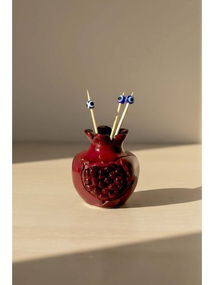 Nazar Boncuklu Nar Tasarımlı Dekoratif Kürdanlık