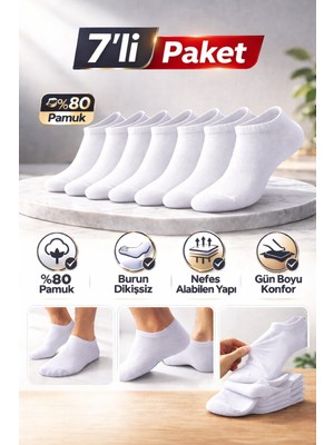 Baff 7'li Pamuklu Unisex Görünmez Çorap