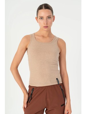 Maraton Slimfit Kadın U Yaka  Bej- Atlet