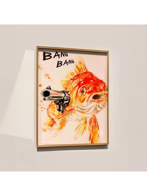 Ninastore Komik Japon Balığı Sanat Baskısı: Gerçeküstü Hayvan Posteri