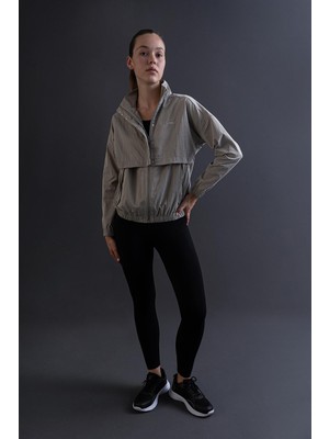 Maraton Comfort Kadın Dik Yaka  Gümüş Gri Ceket