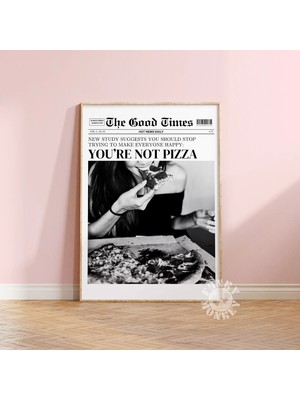 Ninastore Modaya Uygun Gazete Manşeti Poster Baskısı / Komik Pizza Duvar Sanatı / Mutfak Baskısı / Gurme Duvar