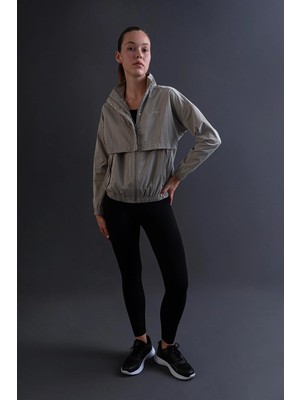 Maraton Comfort Kadın Dik Yaka  Gümüş Gri Ceket