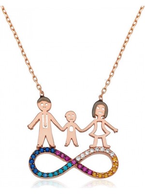 Marsilyan 925 Ayar Gümüş Sonsuzluk Aile Kadın Gümüş Kolye PT26109163 (72)