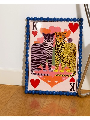 Ninastore Leopar Zebra Kalpler Kralı Sanat Baskısı: Sevgililer Günü Maksimalist Dekorasyonu (Dijital Indirme)
