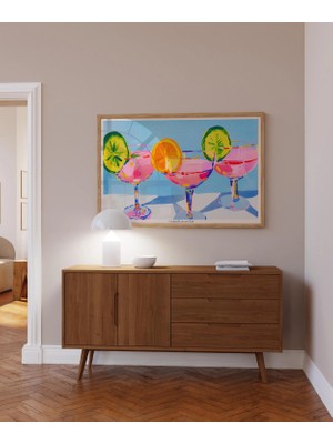 Ninastore Renkli Kokteyl Sanat Baskısı: Eklektik Bar ve Mutfak Dekorasyonu
