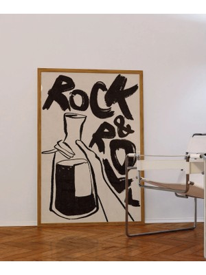 Ninastore Rock And Roll Çizgi Sanatı Baskısı: 70'ler Retro Bar Duvar Dekoru