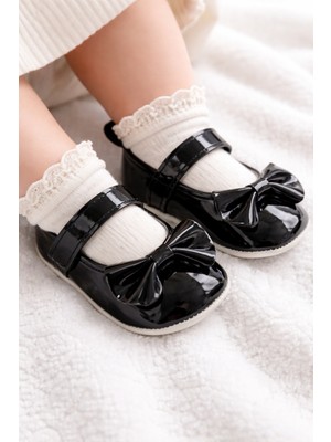 Kiçi Parlak Rugan Deri Babet Rahat Taban Ilk Adım Ayakkabısı